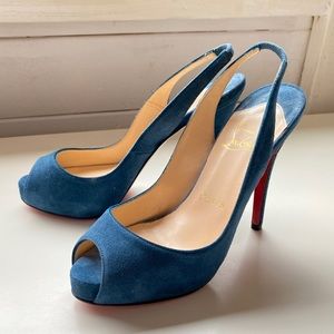 Christian Louboutin peep toe heels. NEVER WORN